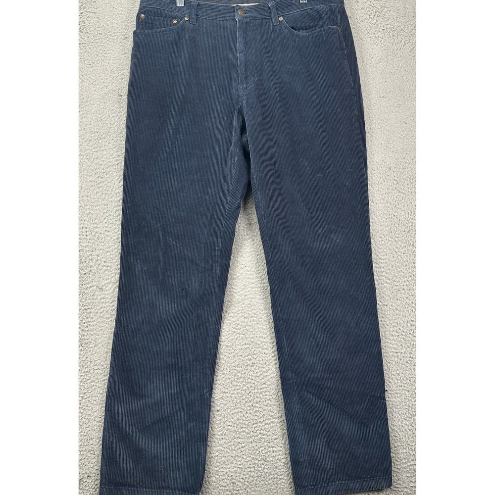 J McLaughlin Mens 36 Pants Corduroy Blue Straight Leg 5-Pocket Fast Shipping EUC